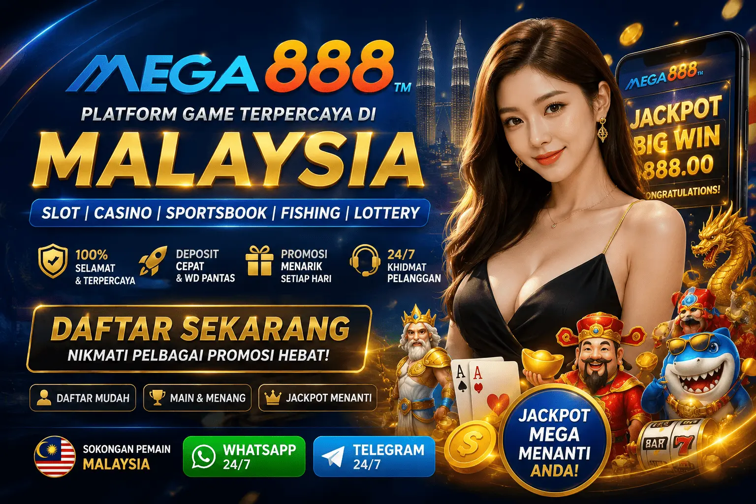 Banner promosi Mega888 Malaysia